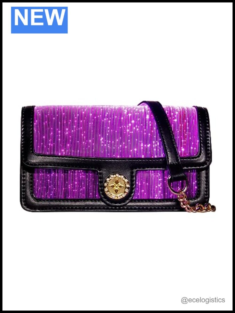 LED Light Up Purse Fiber Optic Crossbody Clutch Shoulder Bag Rave Party Glow